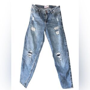 Abercrombie kids  Blue High Rise distress jeans, Like New 13/14